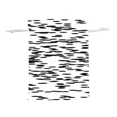 Black And White Abstract Pattern, Ovals Lightweight Drawstring Pouch (l) by Casemiro