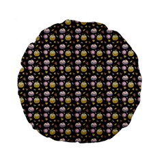 Shiny Pumpkins On Black Background Standard 15  Premium Flano Round Cushions by SychEva