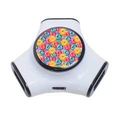 Multicolored Donuts 3-port Usb Hub by SychEva