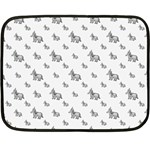 Grey Unicorn Sketchy Style Motif Drawing Pattern Double Sided Fleece Blanket (Mini)  35 x27  Blanket Back