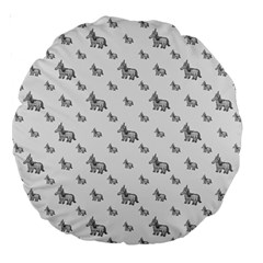 Grey Unicorn Sketchy Style Motif Drawing Pattern Large 18  Premium Round Cushions by dflcprintsclothing
