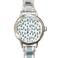 Coniferous Forest Round Italian Charm Watch by SychEva