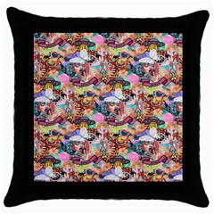 Retro Color Throw Pillow Case (black) by Sparkle