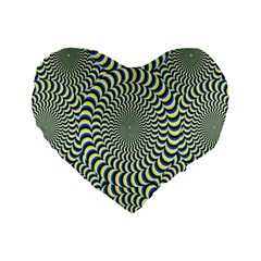 Illusion Waves Pattern Standard 16  Premium Flano Heart Shape Cushions by Sparkle