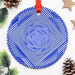 Illusion Waves Pattern Ornament (round) by Sparkle