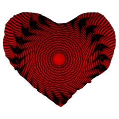 Illusion Waves Pattern Large 19  Premium Heart Shape Cushions by Sparkle
