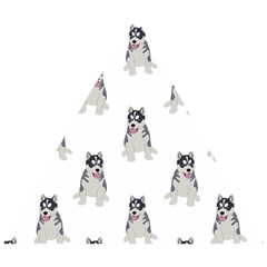 Cute Husky Puppies Wooden Puzzle Triangle by SychEva