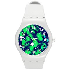 Space Odyssey  Round Plastic Sport Watch (m) by notyouraveragemonet