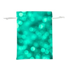 Light Reflections Abstract No9 Turquoise Lightweight Drawstring Pouch (m) by DimitriosArt