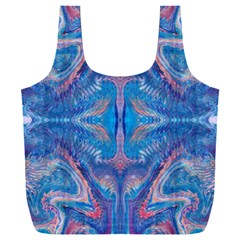 Blue Repeats Full Print Recycle Bag (xxxl) by kaleidomarblingart