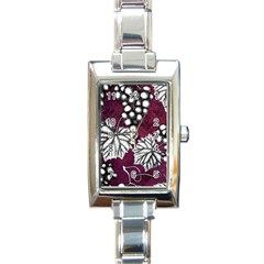 Grapes On Purple Rectangle Italian Charm Watch by Pixelchicken