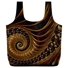 Shell Fractal In Brown Full Print Recycle Bag (xxxl) by SomethingForEveryone