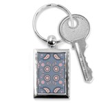 Floral folk damask pattern Fantasy flowers Floral geometric fantasy Key Chain (Rectangle) Front