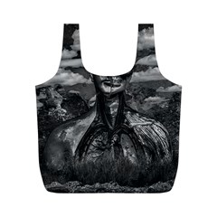Bw Creepy Fantasy Scene Artwork Full Print Recycle Bag (m) by dflcprintsclothing
