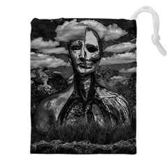 Bw Creepy Fantasy Scene Artwork Drawstring Pouch (5xl) by dflcprintsclothing