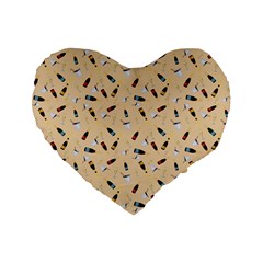 Festive Champagne Standard 16  Premium Flano Heart Shape Cushions by SychEva