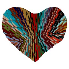 Digital Illusion Large 19  Premium Heart Shape Cushions by Sparkle