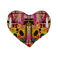 Digital Illusion Standard 16  Premium Flano Heart Shape Cushions by Sparkle