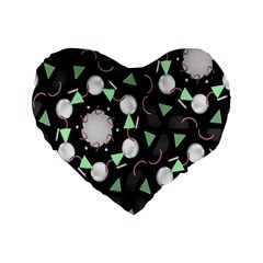 Digital Illusion Standard 16  Premium Flano Heart Shape Cushions by Sparkle