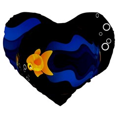 Digital Illusion Large 19  Premium Heart Shape Cushions by Sparkle