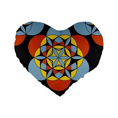 Abstract Pattern Geometric Backgrounds   Standard 16  Premium Flano Heart Shape Cushions by Eskimos