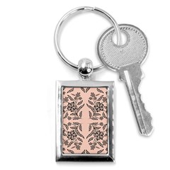 Floral Folk Damask Pattern  Key Chain (rectangle) by Eskimos