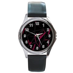 3d Lovely Geo Lines Viii Round Metal Watch by Uniqued
