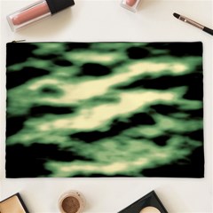 Green  Waves Abstract Series No14 Cosmetic Bag (xxl) by DimitriosArt