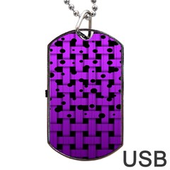 Weaved Bubbles At Strings, Purple, Violet Color Dog Tag Usb Flash (one Side) by Casemiro