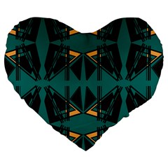 Abstract Geometric Design    Large 19  Premium Heart Shape Cushions by Eskimos