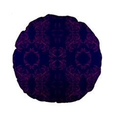 Floral Folk Damask Pattern Fantasy Flowers  Standard 15  Premium Round Cushions by Eskimos