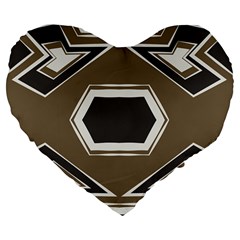 Abstract Pattern Geometric Backgrounds   Large 19  Premium Flano Heart Shape Cushions by Eskimos
