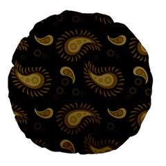 Floral Pattern Paisley Style Paisley Print  Doodle Background Large 18  Premium Flano Round Cushions by Eskimos