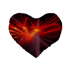 Fractal Standard 16  Premium Flano Heart Shape Cushions by Sparkle