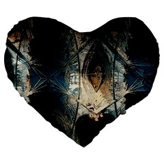 Fractal Large 19  Premium Heart Shape Cushions by Sparkle