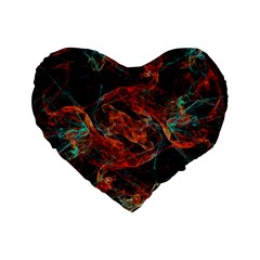 Fractal Standard 16  Premium Flano Heart Shape Cushions by Sparkle