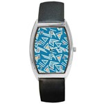 Abstract pattern geometric backgrounds   Barrel Style Metal Watch Front