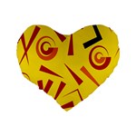 Abstract pattern geometric backgrounds   Standard 16  Premium Flano Heart Shape Cushions Back