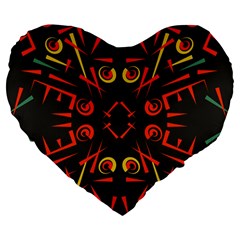 Abstract Pattern Geometric Backgrounds   Large 19  Premium Flano Heart Shape Cushions by Eskimos