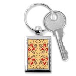 Floral folk damask pattern Fantasy flowers Floral geometric fantasy Key Chain (Rectangle) Front