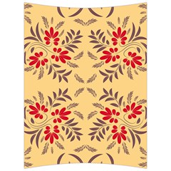 Floral Folk Damask Pattern Fantasy Flowers Floral Geometric Fantasy Back Support Cushion by Eskimos