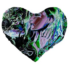 Glam Rocker Large 19  Premium Flano Heart Shape Cushions by MRNStudios