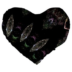Theo Large 19  Premium Flano Heart Shape Cushions by MRNStudios