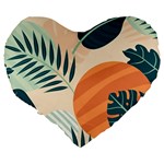 Tropical pattern Large 19  Premium Heart Shape Cushions Back