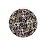 Modern Camo Tropical Print Design Rubber Round Coaster (4 pack) Front