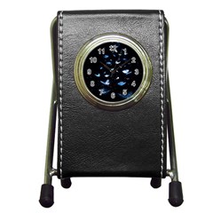 Sparkle Butterfly Pen Holder Desk Clock by Sparkle