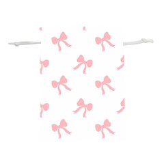 Pink Bow Cute Pattern Lightweight Drawstring Pouch (m) by Littlebird