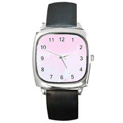 Watercolor Clouds Square Metal Watch by Littlebird