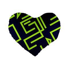 Abstract Pattern Geometric Backgrounds   Standard 16  Premium Flano Heart Shape Cushions by Eskimos