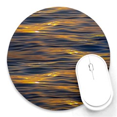 Sunset Waves Pattern Print Round Mousepads by dflcprintsclothing